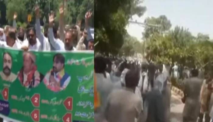 وفاقی ملازمین کا تنخواہ بڑھانے کیلئےاسلام آباد میں سیکرٹریٹ کے سامنے احتجاج